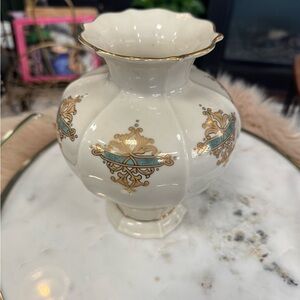 Elegant Cream and Gold Vase